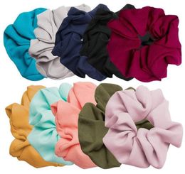 20pcs Lady Girl Hair Scrunchy Ring Elastic Hair Bands Pure Color Bobble Sports Dance Scrunchie Soft Scrunchie Hairband FJ33529577225