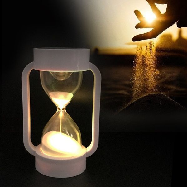 20 pièces Led sablier coloré veilleuse minuterie sable horloge montre sommeil lampe chambre maison bureau décoration enfants cadeau