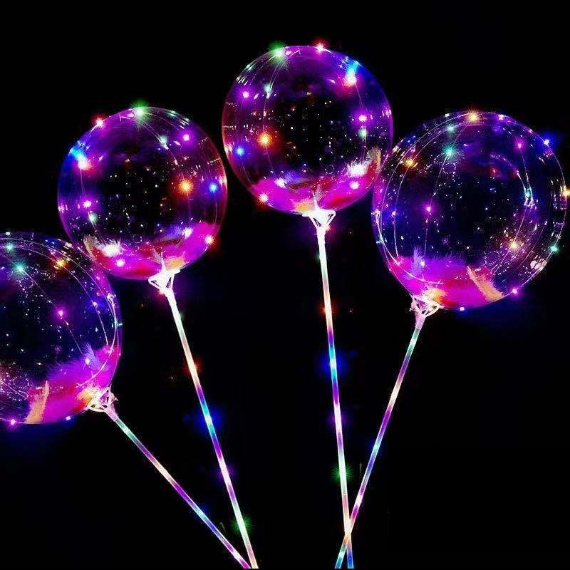 20 pièces lumière LED Up BOBO ballons nouveauté éclairage ensemble 20in Transparent brille bulles fête décor oemled