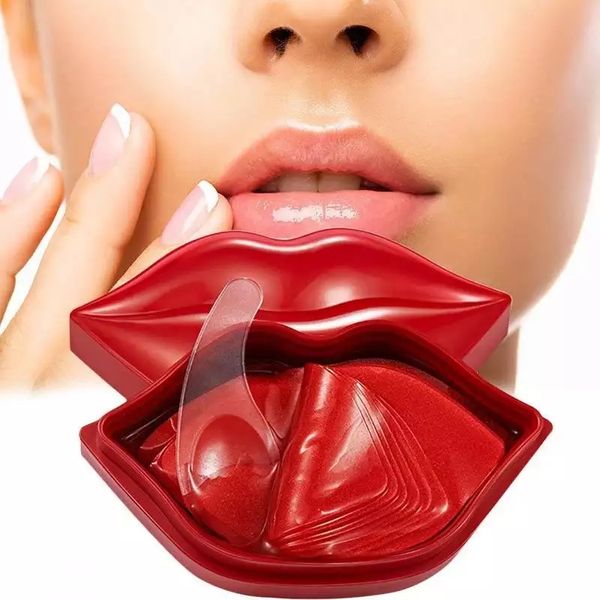 20 piezas mascarilla para el cuidado de los labios, mascarillas de colágeno de cristal, almohadillas, parches hidratantes