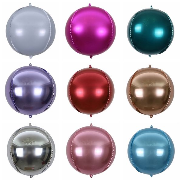 20pcs / lot 10 pouces 4d ballons en papier d'aluminium sphère mylar rond en aluminium ballons de baby shower sexe révéler l'anniversaire de mariage de la fête de fiançailles des fournitures w0073