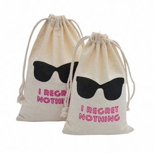 20 stks/partij 11x16 cm 13x18 cm Kater Kit Tas Bril Cross Cott Linnen Zakken Trekkoord Zakjes voor Verjaardag Bruiloft B0ba #