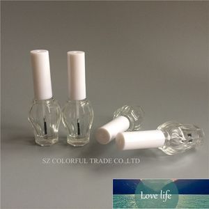 20 unids/lote 15ml tapa con cepillo Altar vacío copa de vino esmalte de uñas botellas de aceite embalaje cosmético con tapa blanca