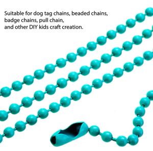 20pcs / lot des chaînes de perles à billes de 2,4 mm s'adaptent à la chaîne de clés / poupées / étiquette Connecteur d'étiquette à main pour le bracelet bricolage Bijoux faisant l'accessoire 12cm