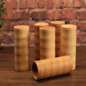 20 Pcs/Lot 2 Styles Tube En Bambou Naturel Boîte À Thé Hermétique Grand Conteneur Pot De Stockage D'épices Avec Couvercle En Gros