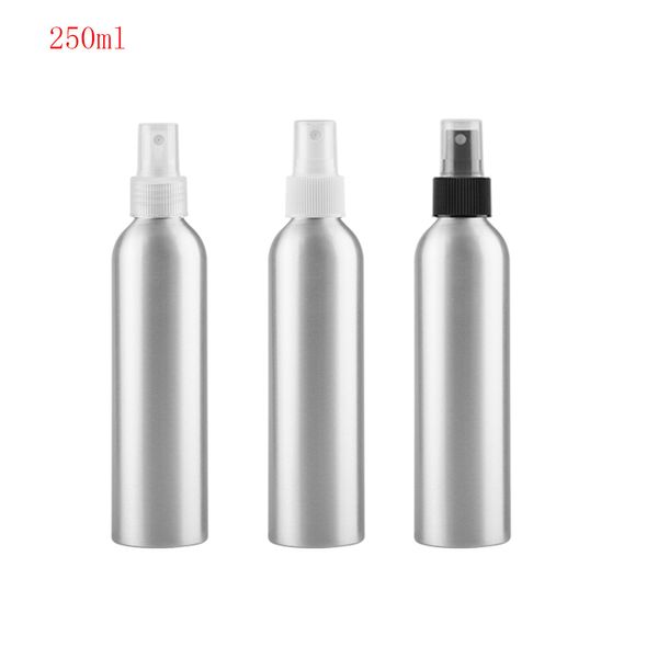 20 pcs/lot 250 ml Vide Argent En Aluminium Métal Bouteilles De Parfum Avec Spray Conteneurs Cosmétiques En Gros