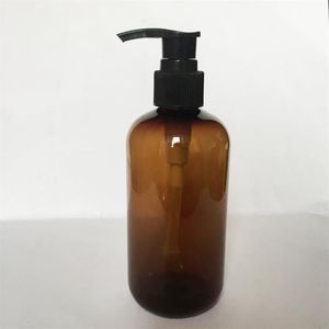 Bouteille à pompe pour Lotion PET de 250ML, 20 pièces par LOT, récipient cosmétique en plastique ambre, sous-bouteille vide pour shampoing, huile essentielle, bouteille 282T