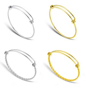 20 stks/partij 316 Roestvrij Staal DIY Charm Bangle 50-65mm Sieraden Vinden Uitbreidbaar Verstelbare Draad Armband Groothandel 240312