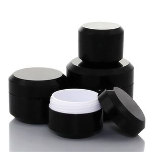 20 -stcs/perceel 5G/10G/15G/30 g lege crème JAR Plastic cosmetische verpakking fles zwarte oogschaduw make -up verpakking Pot T200819