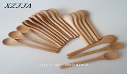 Cuillère en bois de 5 pouces, 20 pièces par Lot, vaisselle japonaise écologique, cuillère à soupe, café, miel, thé, cuillère à tête ronde, agitateur 4231006