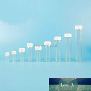 20 unids/lote botellas de vidrio de muestra transparente, viales de muestra de reactivo con tapón de rosca, capacidad 20/30/40/50/60ml