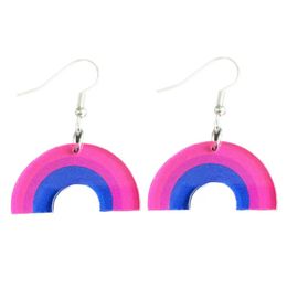 20-stcs/lot grensoverschrijdende oorbellen regenboog geometrische vorm eenvoudige gay multicolor regenboog acryl lente en zomer mode oorbellen