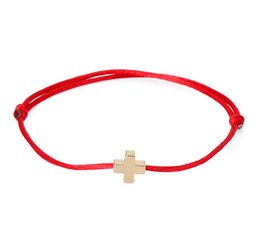 20 unids/lote de pulseras cruzadas, pulsera roja de la suerte para mujeres y niños, pulsera hecha a mano ajustable de hilo rojo DIY