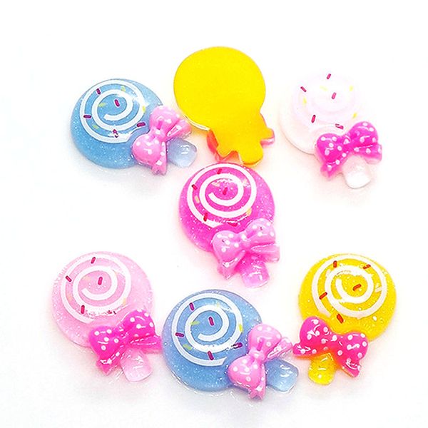 20pcs/lote Postre Nail Art Charms Part Lollipop/Postre/Fruit/Helado 3D Resina mixta Diy Phonecase Parts Crafts Suministros