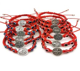 20pcs / lot Diy Evil Eye St. Benoît Bénédicte Bracelet tressée Chapeare-Chape