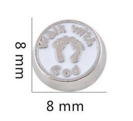 20 pièces/lot empreinte marche avec dieu médaillon flottant breloques adaptées pour verre mémoire magnétique médaillon flottant pendentif fabrication de bijoux