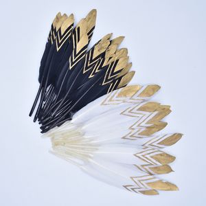 20 -stcs/kavel goud gedompeld eenden veergansveren voor ambachten fazant witte veer voor sieraden maken handwerk accessoires