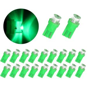 20 Pcs/Lot vert T10 W5W 1 LED tête Concave petite voiture ampoules chapeau de paille pour Auto dégagement lampe Instrument lumières 12 V