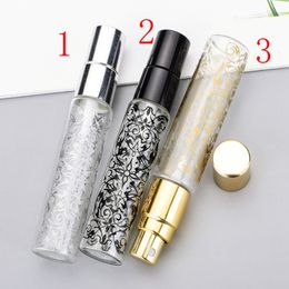 Bouteilles de parfum vides de 10ML, 20 pièces/lot, flacon pulvérisateur en verre avec impression de fleurs, tube de récipient d'échantillon, offre spéciale