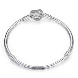 20 -stcs/veel heet verkopen hoogwaardige authentieke 925 sterling zilveren slangenketen armbanden merk charme pandor armband voor dames sieraden