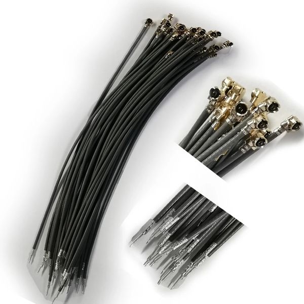 20 unids/lote IPX/IPEX/U.FL Cable de extensión hembra Pigtail conector adaptador de un solo cabezal tipo soldadura 1,13 15CM