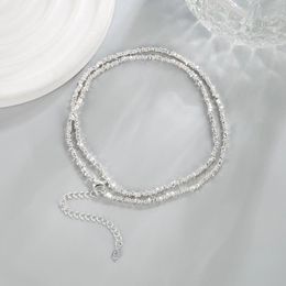 20pcs / lot Japon et Corée du Sud Niche cool Simple délicat très fin argenté perles à facettes brillantes