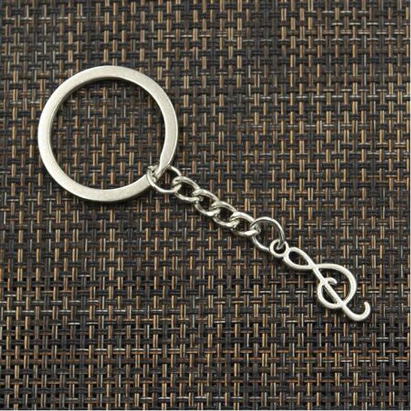 30 pcs/lot porte-clés porte-clés bijoux argent plaqué Note de musique pendentif à breloques pour accessoires clés