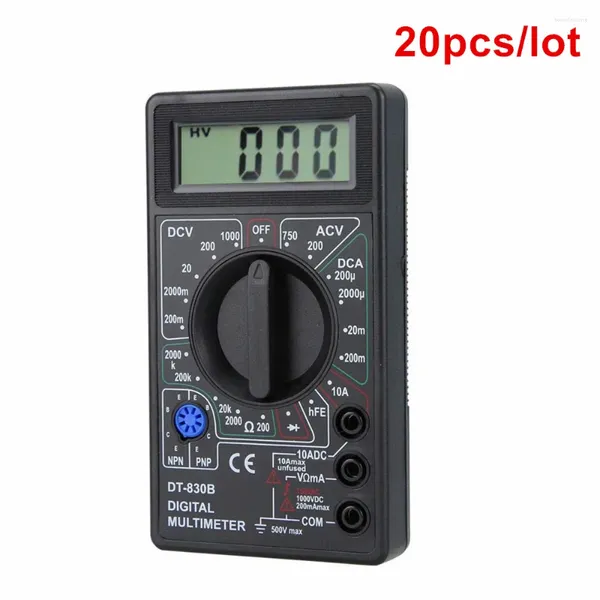 20pcs/lote LCD Auto Range Voltímetro Digital Multímetro DT830B Análisis Instrumento AC DC DC