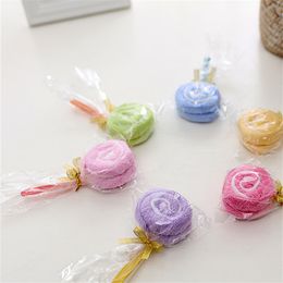 20 -stcs/lot lollipop cake handdoek kleurrijke snoepjes creatief geschenk handdoeken katoen mooie handdoek kleuterschool bruiloft verjaardag cadeau