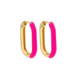 20pcs / lot Minimaliste en forme de U Colorties Huggies Boucle d'oreille pour femmes Gaze à moitié émail glacé Gold Boucles d'oreilles Piercing Bijoux Cadeau