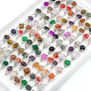 20 pcs/lot mélange Lot bague pour hommes anneaux en pierre naturelle pour les amoureux de la Collection en gros mode fête cadeau bijoux