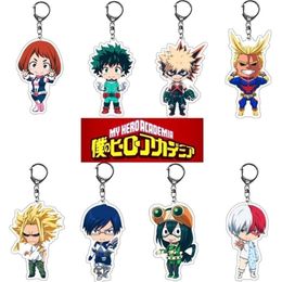 20pcs / lot My Hero Academia Acrylique Porte-clés Anime Izuku Bakugou Katsuki Todoroki So Figure Pendentif Porte-clés Bijoux Entier 220222512