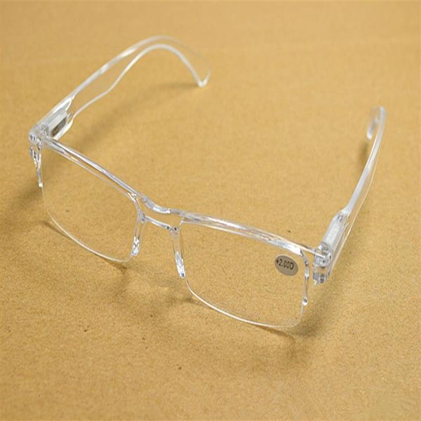 20 Pcs / lot Nouveau Rétro Transparent Clair Ultra-léger Lunettes De Lecture En Plastique Sans Monture Presbytie Pour Femmes Hommes 2915