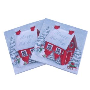 20 -stcs/veel nieuwe stijl kersthuis servetten fel autopapier servetten voor prettige kerstfeestartikelen