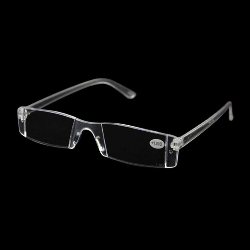 20 개/몫 플라스틱 투명 무테 안경 노안 흰색 독서 안경 깨지지 않는 여성 남성 투명 독서 안경 + 1.00-+ 4.00