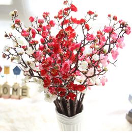 20 stks Veel Pruim Kersenbloesem Zijde Kunstbloemen Plastic Stem Sakura Boomtak Thuis Tafel Decor Bruiloft Decoratie Krans ZZ