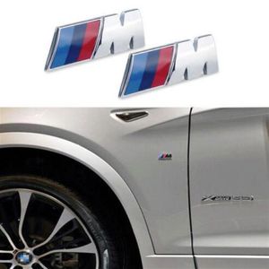 20pcs / lot Premium M-SPORT para BMW Car Chrome Emblem Wing Badge Logo Sticker 45mm3137