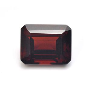 20 unids / lote Princesa Octágono Forma Faceta 5 3-8 6 mm Corte a máquina Fábrica Entera China Natural Granate Rojo Piedra preciosa suelta para Jewel279m