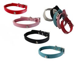 20 unids/lote de Collar de piel sintética personalizado para mascotas de piel lisa para Dor o gato con barra deslizante de 10mm apto para encanto deslizante de letras diy de 10mm