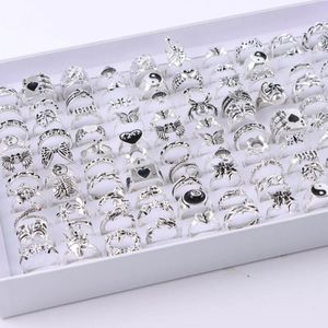 20pcs / lot Punk Snake Animal Hollow Star Moon Kuncle Anneaux pour les femmes Bijoux de mix de doigts JOIE