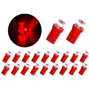 Ampoules de voiture à tête Concave rouge T10 W5W 1LED, chapeau de paille pour lampe de liquidation automobile, lumières d'instruments 12V, 20 pièces/lot