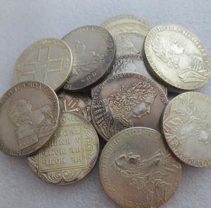 20 pièces/lot russe 1718-1799 pièces différentes 1 rouble fabrication accessoires de maison plaqué argent pièces d'argent