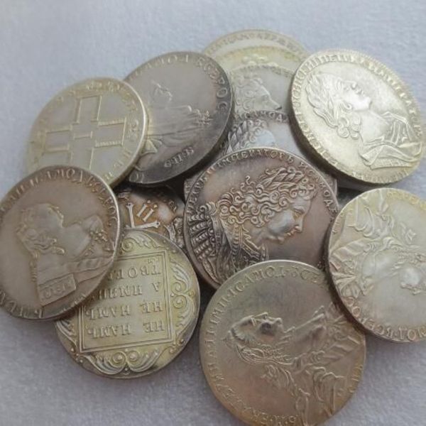 20 pièces lot russe 1718-1799 différentes pièces de monnaie 1 rouble fabrication argent plaqué accessoires pour la maison argent Coins249w