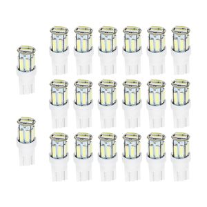 20pcs / lot T10 7020 10SMD Bulbes de voiture à LED pour la lampe de liquidation Plaque d'immatriculation Remplacement de la plaque légère Instrument inversé 12V