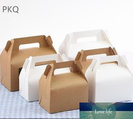 20 stks / partij thee verpakking kartonnen doos witte kraft papieren doos cake cookie food opslag opstaan ​​op papier verpakking tas cupcake doos
