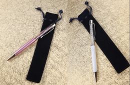 20 -stcs/Lot Velvet Single Pencil Bag Pen Pouch Holder Pen Case met touw voor rollerbal/fontein/balpen 6836