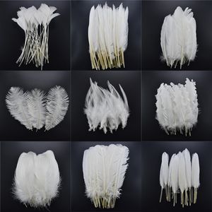 20pcs / lot plumes de faisan blanc pour artisanat plumes d'oie de canard pour bijoux faisant des plumes d'autruche.
