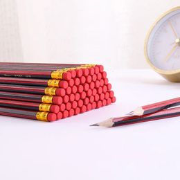 20pcs/lote lápices de madera HB lápiz HB con borrador Estudiante dibujo de la oficina de escritura de la oficina de la escuela 240419