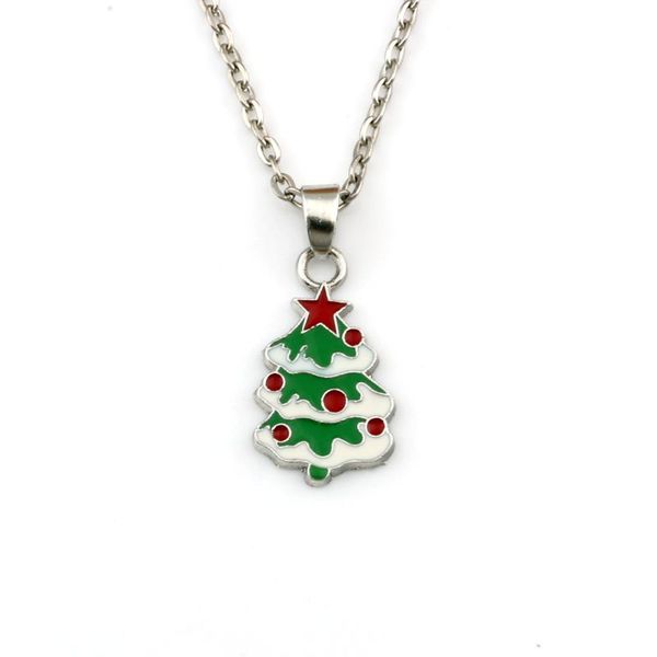 20 pièces/lots émail arbre de noël alliage breloques pendentif colliers bijoux pour chaînes cadeau de noël A-568d