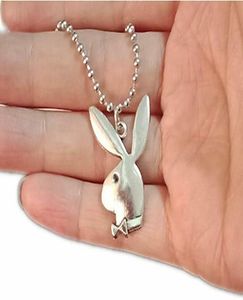 20 pcs lots hip hop chaîne en acier inoxydable jouer tête de lapin pendentif collier gentleman tête de lapin necklace1094799